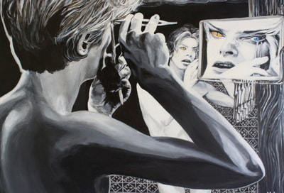 David Bowie, The Man Who Fell to Earth, original painting, Mariel Andrade