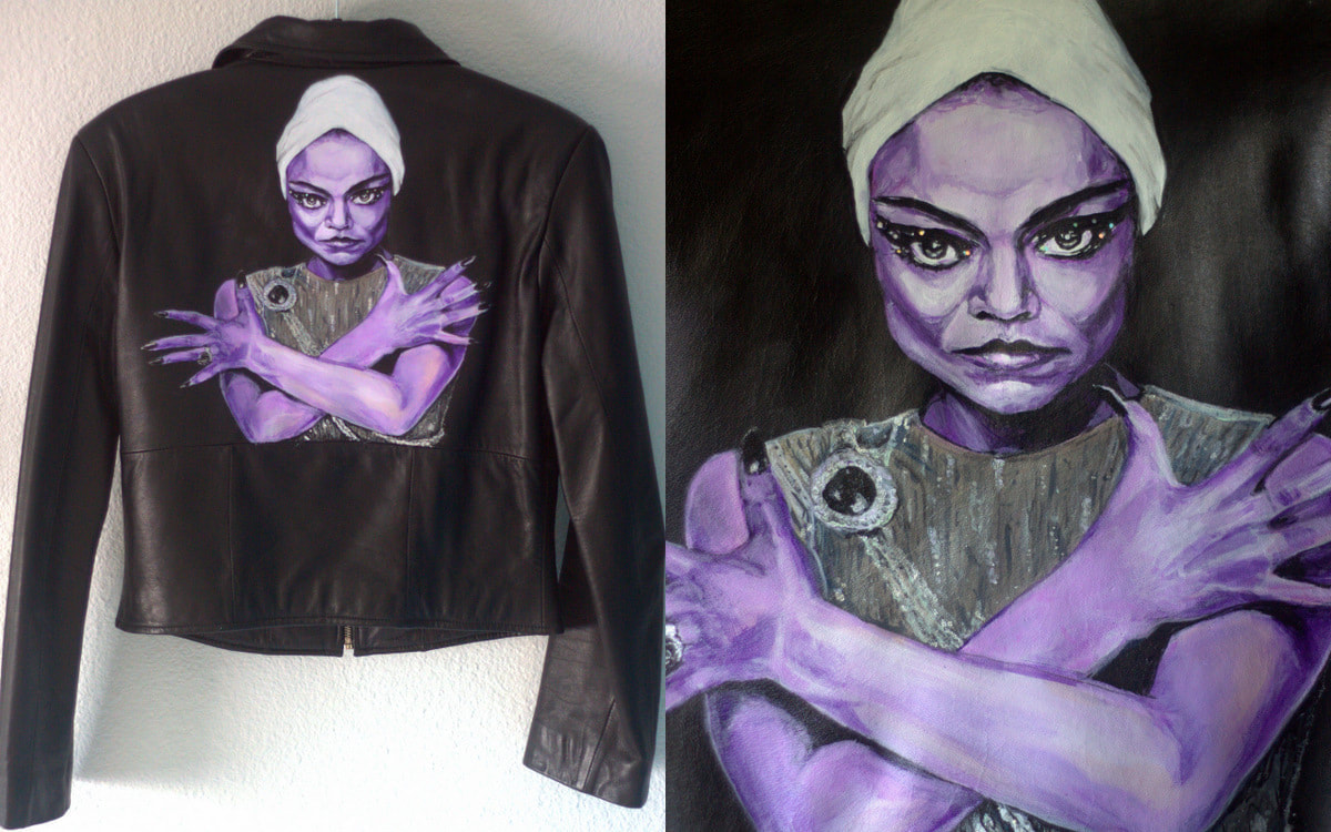 Eartha Kitt, Eartha Kitt portrait, Eartha Kitt leather jacket