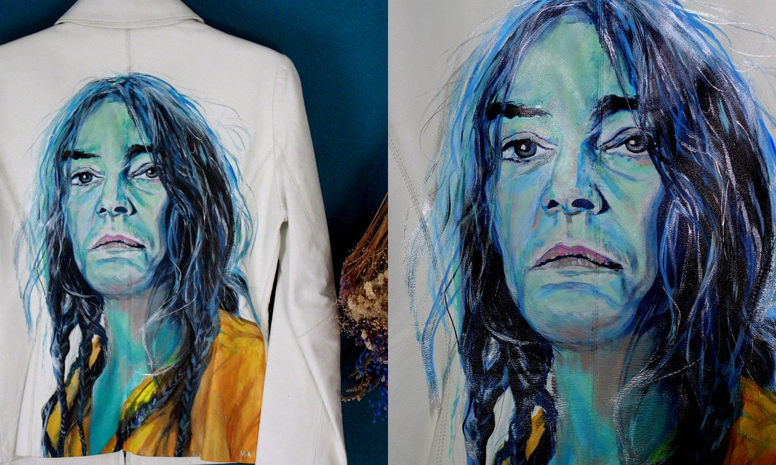 Patti Smith, Patti Smith portrait, Patti Smith painted jacket